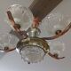 Art Deco glass suspension light signed Ezan