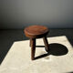 Brown solid wood stool flat circular seat