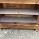 Antique low sideboard in solid cherry wood with 2 doors and 3 drawers