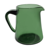 Pitcher glass blown mouth dark green