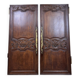 pair of Norman doors from the Louis XV period in oak around 1750