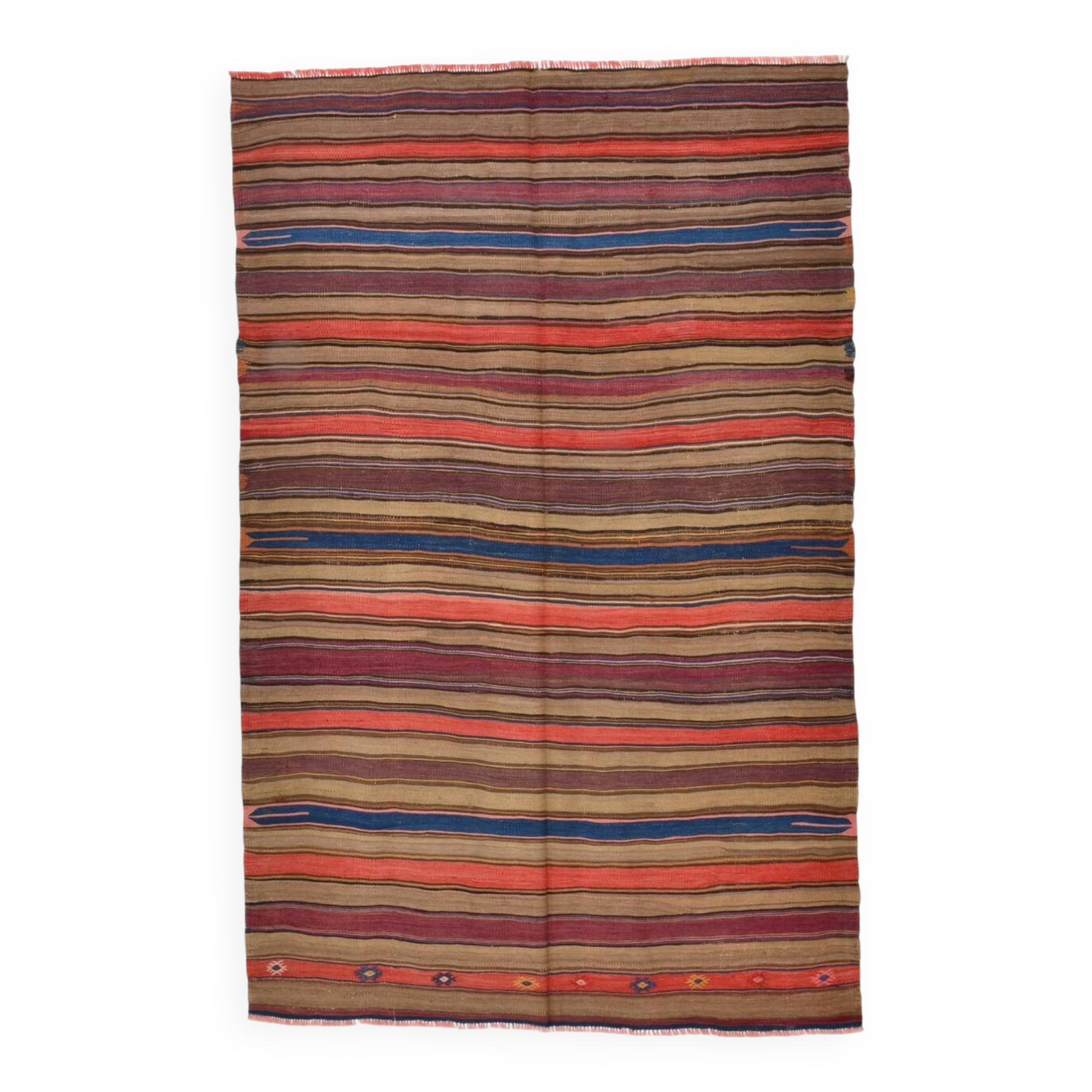 5x7 Rug For Living Room, Handwoven Vintage Kilim Rug, 140x214Cm