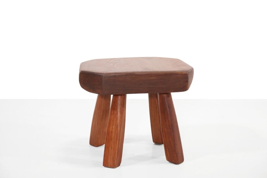Oak stool brutalist vegetable table