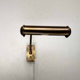 Vintage German brass patinated wall lamp with a gooseneck design by Honsel, 1970s.
