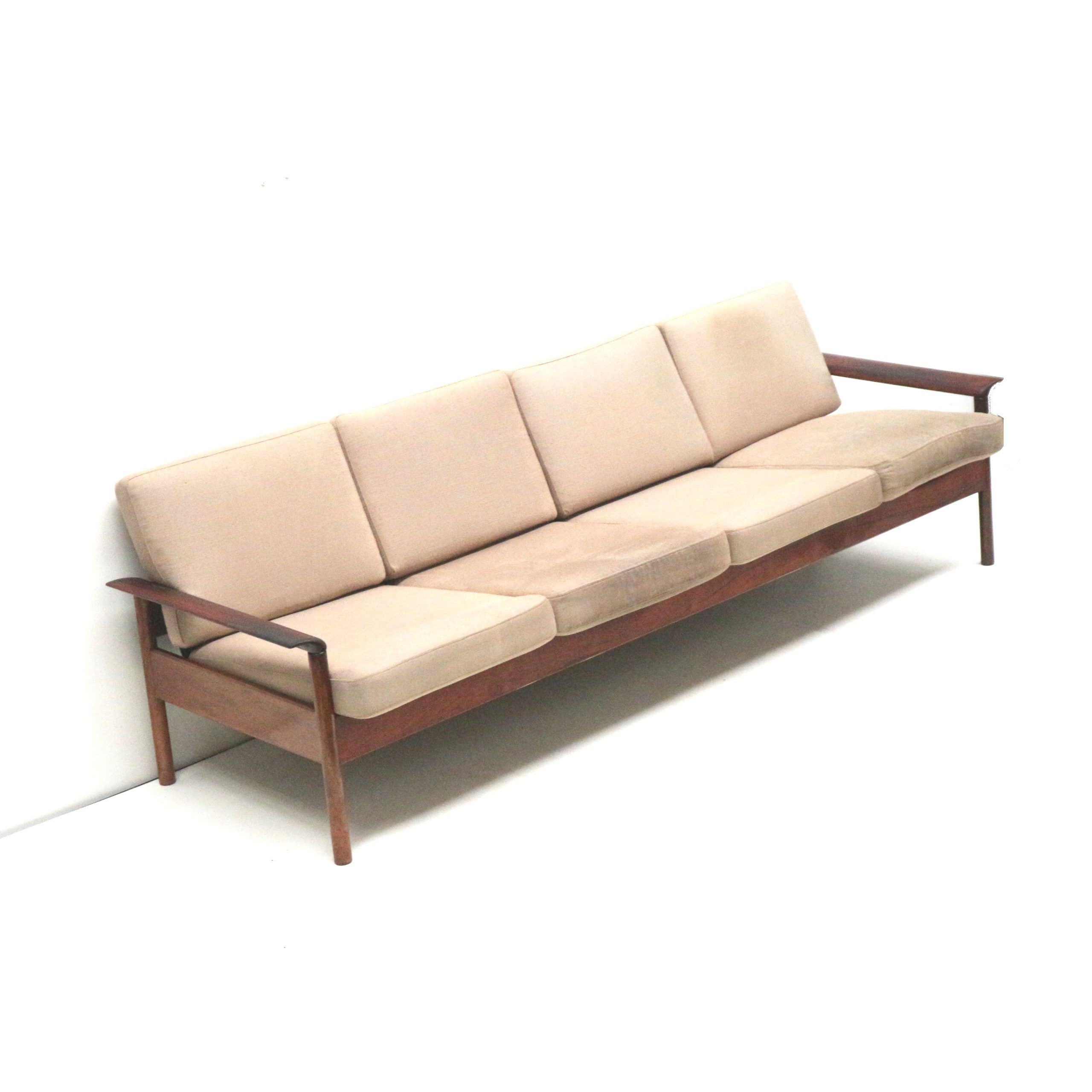 Rare vintage 4-seater rosewood Leolux sofa made in the 1960s