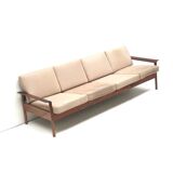 Rare vintage 4-seater rosewood Leolux sofa made in the 1960s