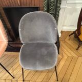 Gubi gray velvet chair