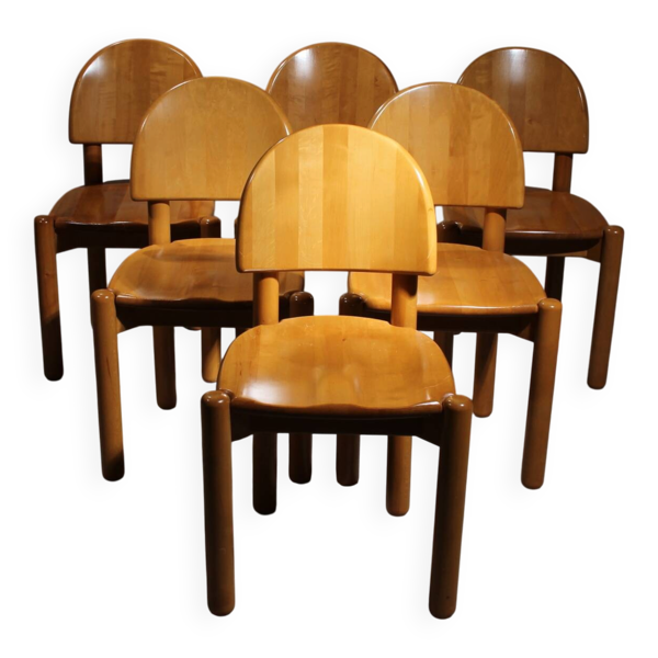 6 chaises en bois d'aulne par Rainer Daumiller, Danemark années 1980