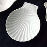 6 Pillivuyt White Porcelain Shell Bowls