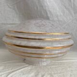 4 globes / white and gold lampshades / clichy glass