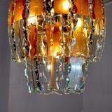 Zero Quattro chandelier brown cut glass Murano Italy 1970