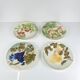Set of 4 plates KG St Clément barbotine fruit (cherry, mirabelle, grape, pear), late 19th-early 20th century.