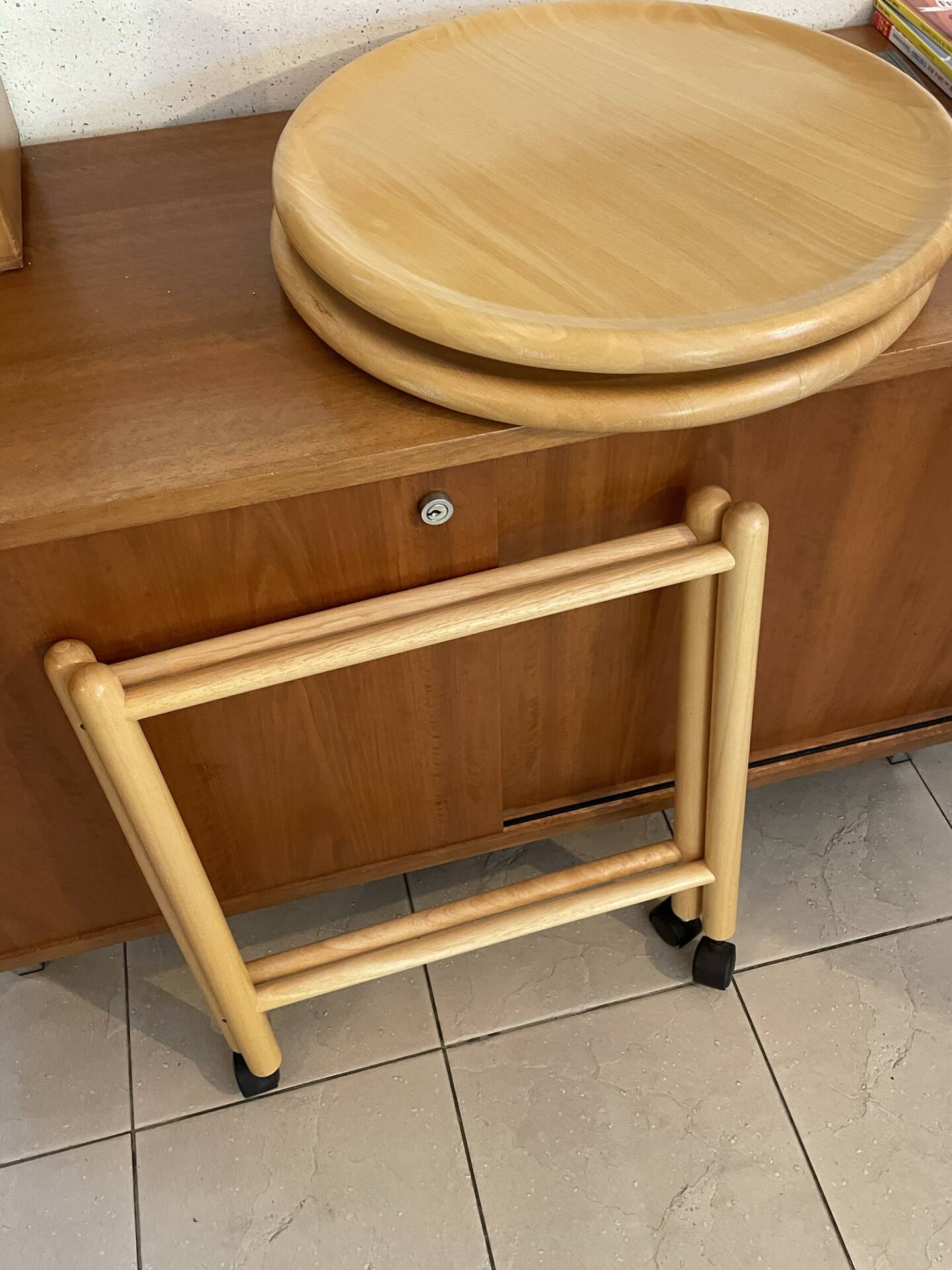 Lazy Susan bar cart