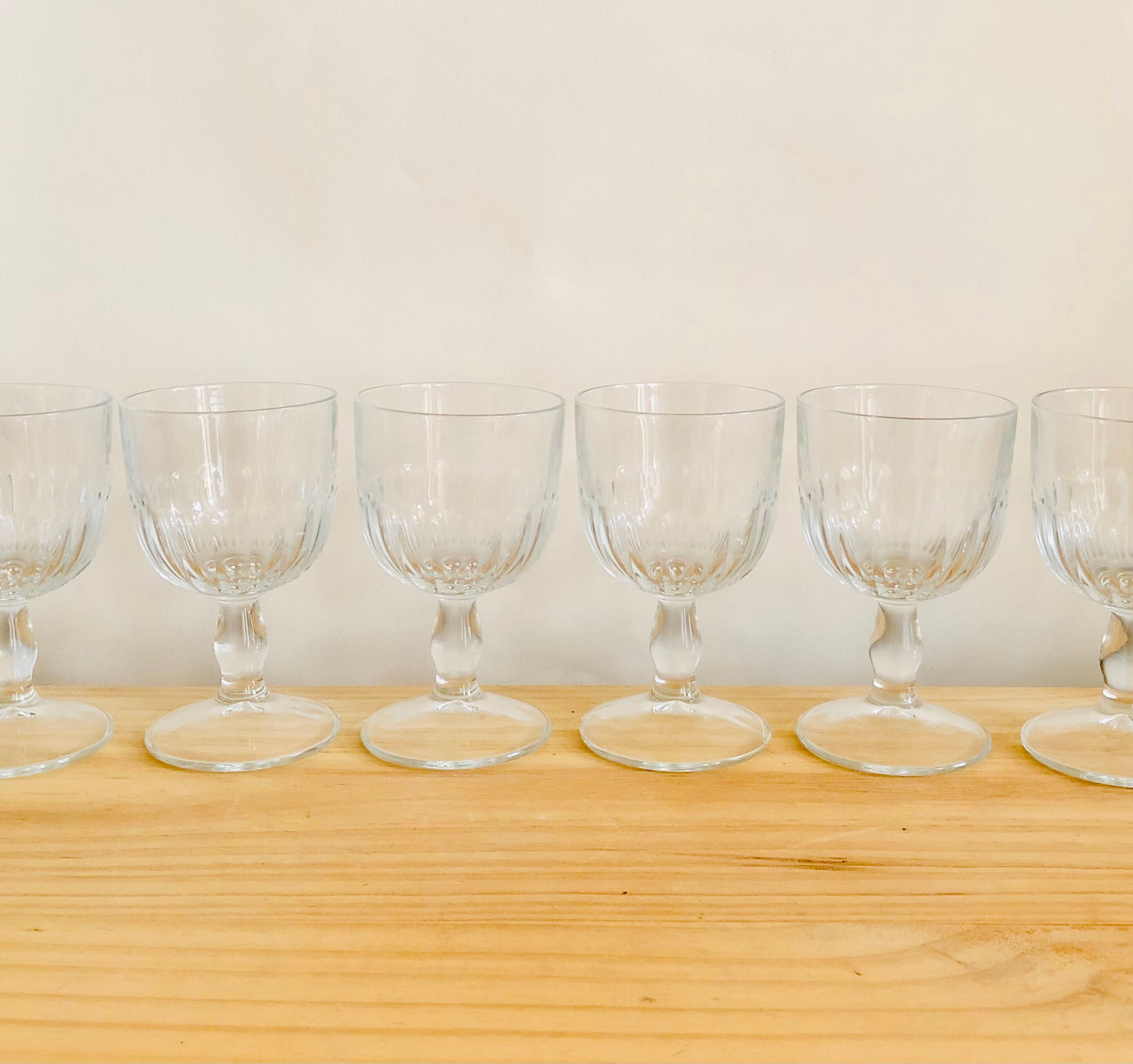 Set of 8 vintage walking glasses Bormioli, Italy