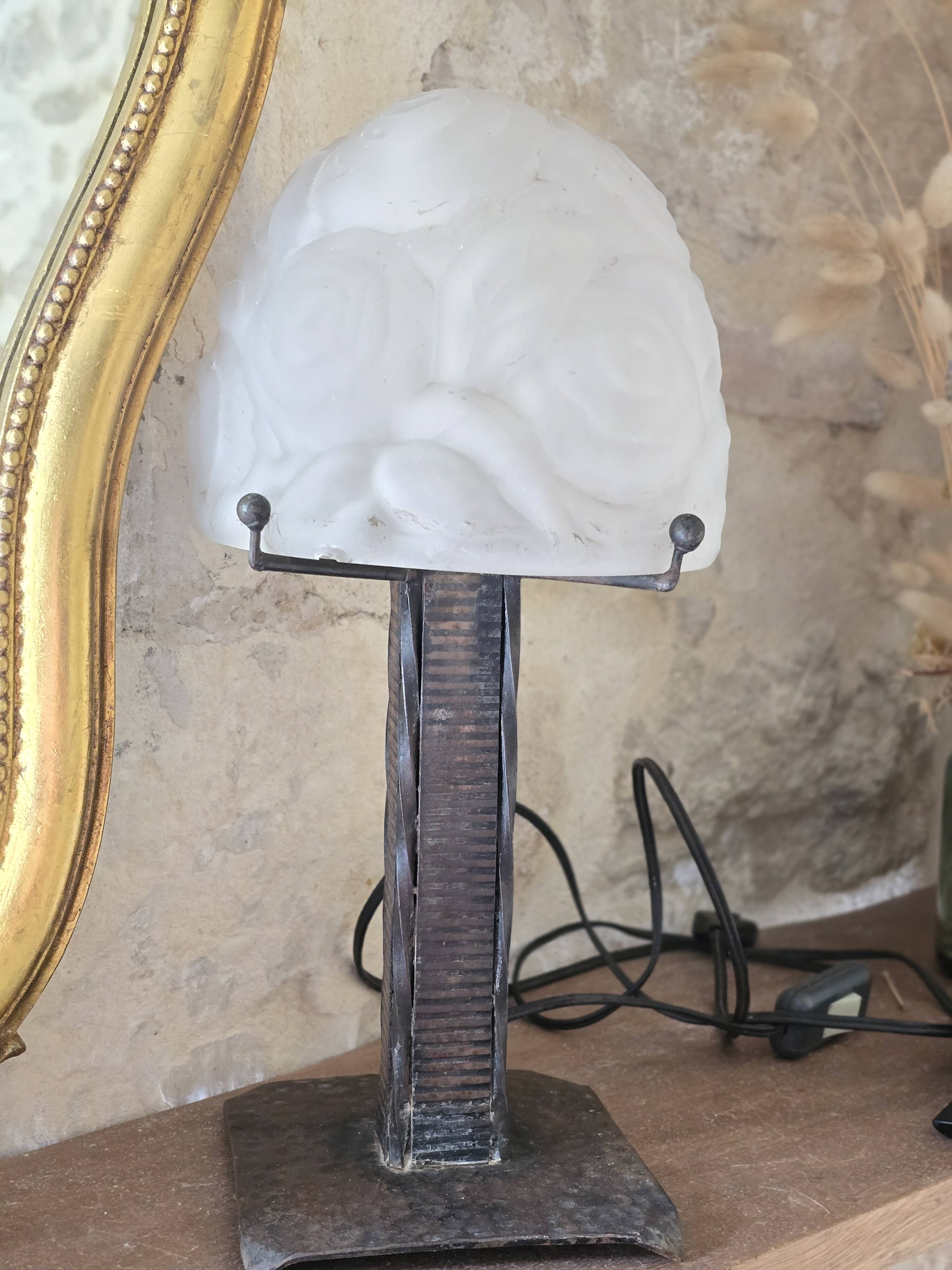 Lampe Art Déco fer forgé 1930