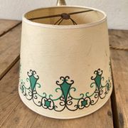 Pair of brass lamps, new 2M fabric cables, paper lampshades