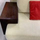 Design sofa 3 places in microfiber and wood