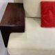 Canapé design 3 places en microfibre et bois