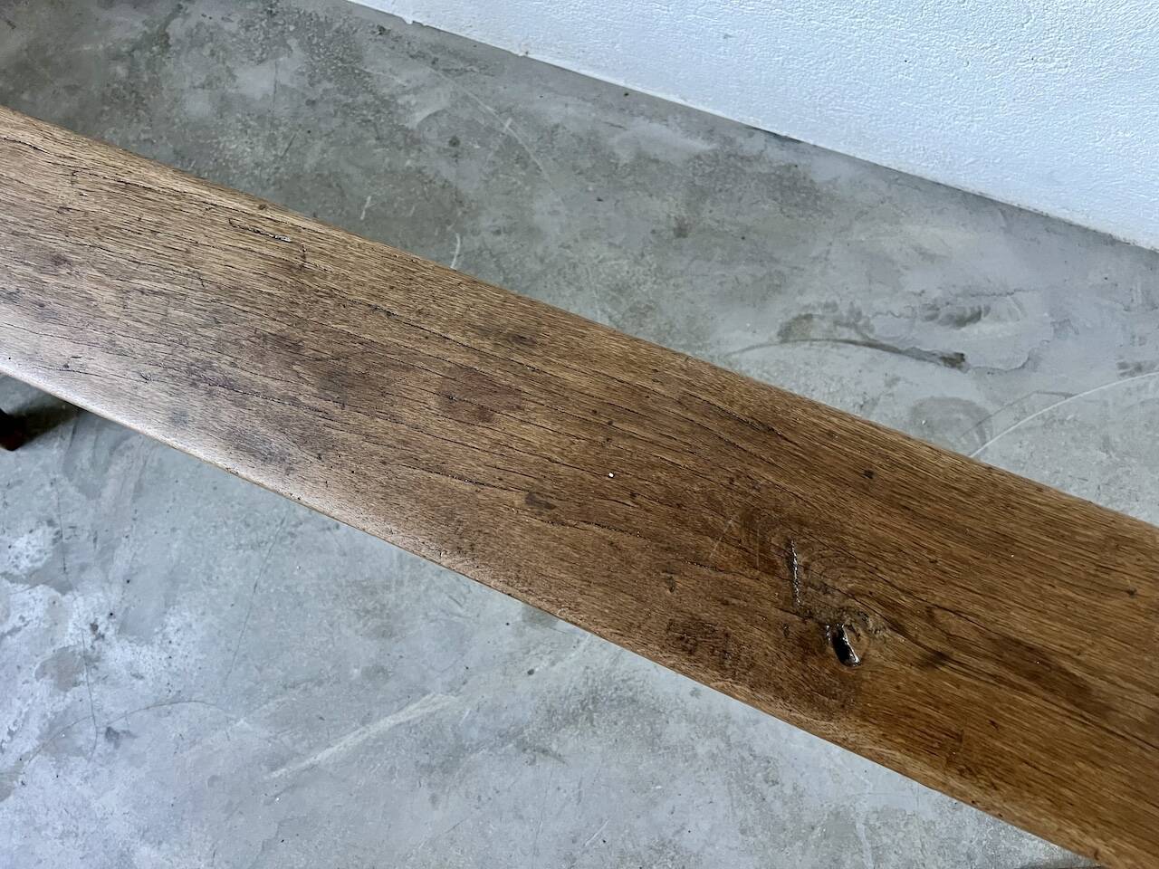 Small solid walnut farm bench, 1950s
