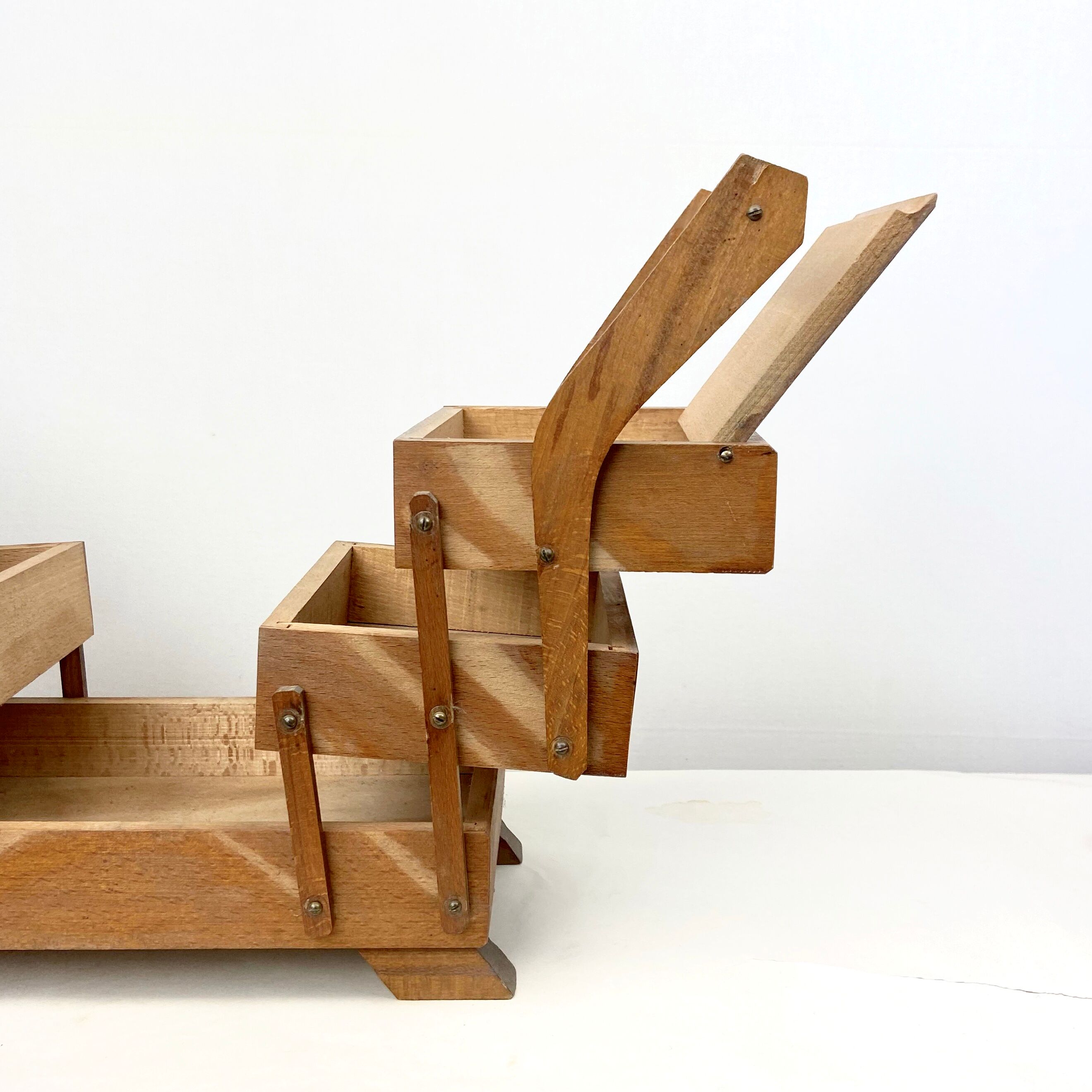 1950 former worker wooden sewing box