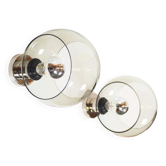 Pair of vintage smoked wall lamps by Galerie Oxar, France 1970s