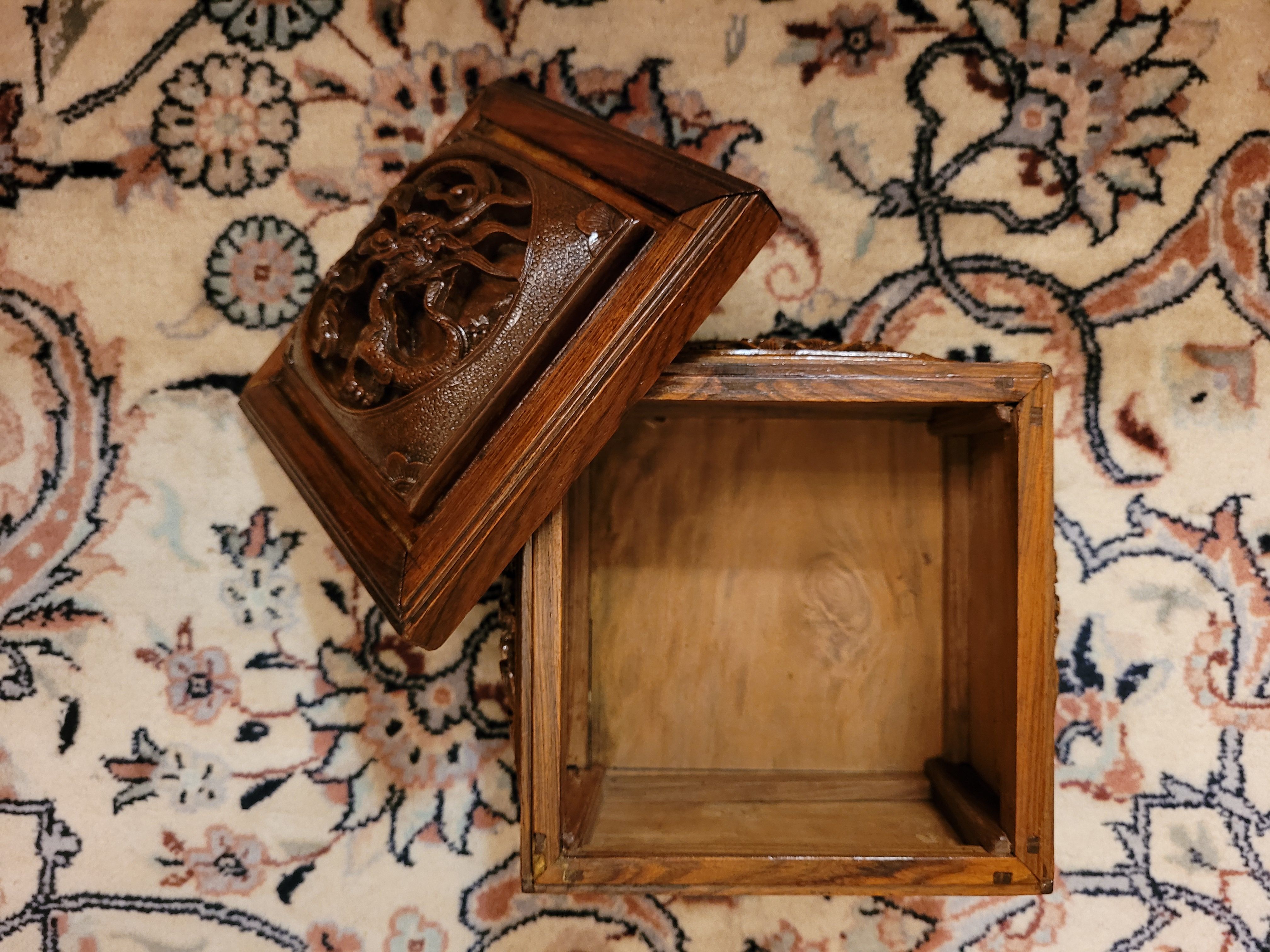 Vintage wooden box tea box 19th century Asia Indochina China