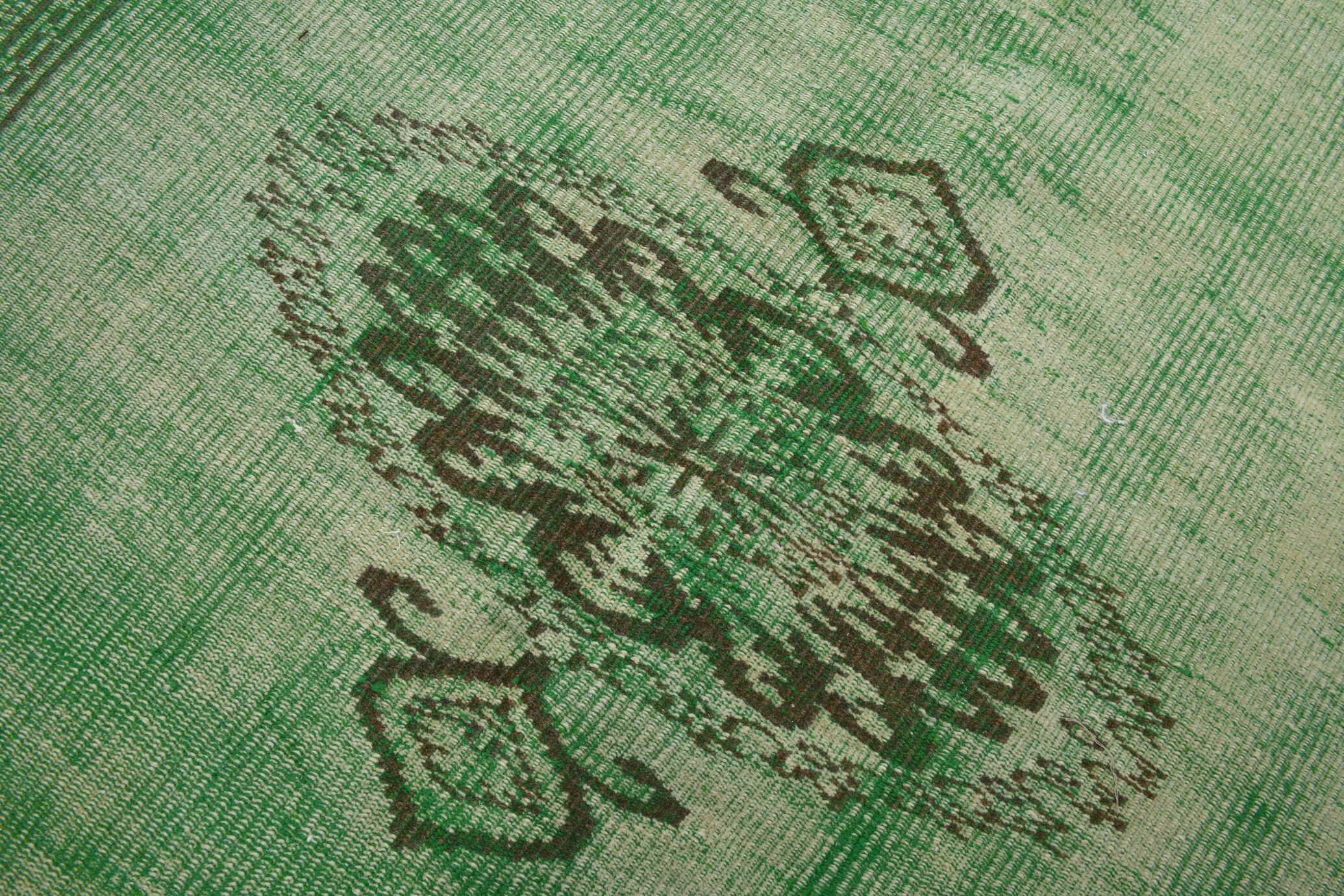 5x8 Dark Green Geometric Style Camouflage Vintage Rug, 155x238 Cm