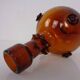 Italian amber glass decanter with stopper, 1960s