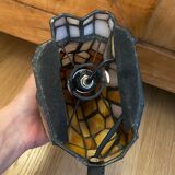Vintage cat lamp in glass and metal