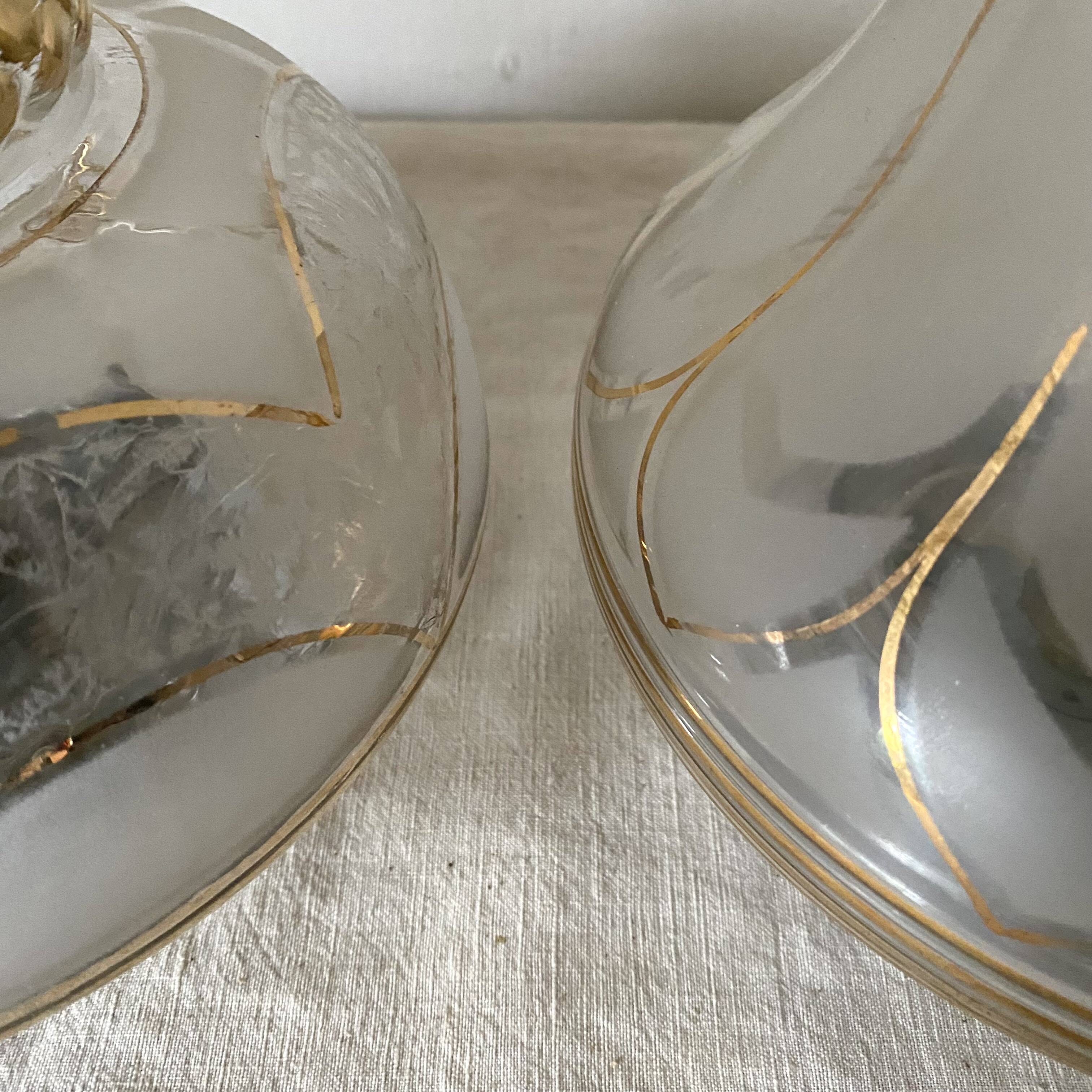 Art Deco ceiling light in frosted glass and gilding