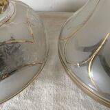 Art Deco ceiling light in frosted glass and gilding