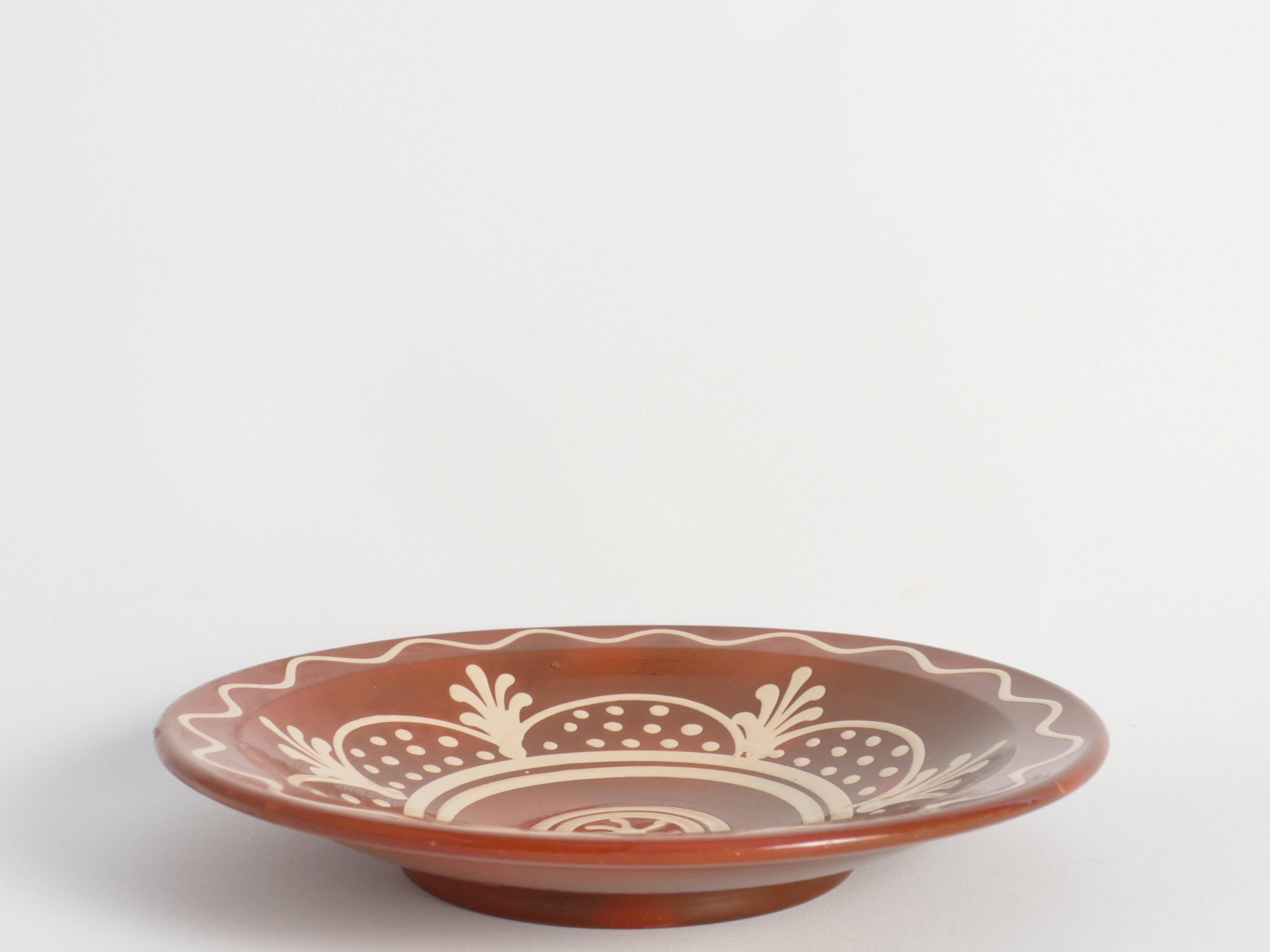 Brown & Cream White Stoneware Bowl by Andersson & Johansson, Höganäs, 1920s