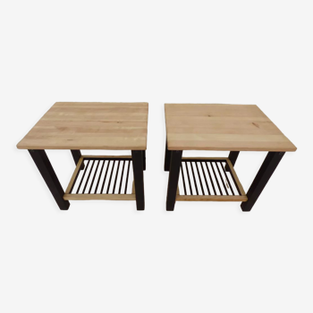 Set of 2 solid wood bedside tables