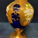 Carafe en verre de Murano réglée avec six verres à vin 24K Gold Leaf – Bleu.