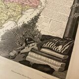 Old illustrated map of Gard