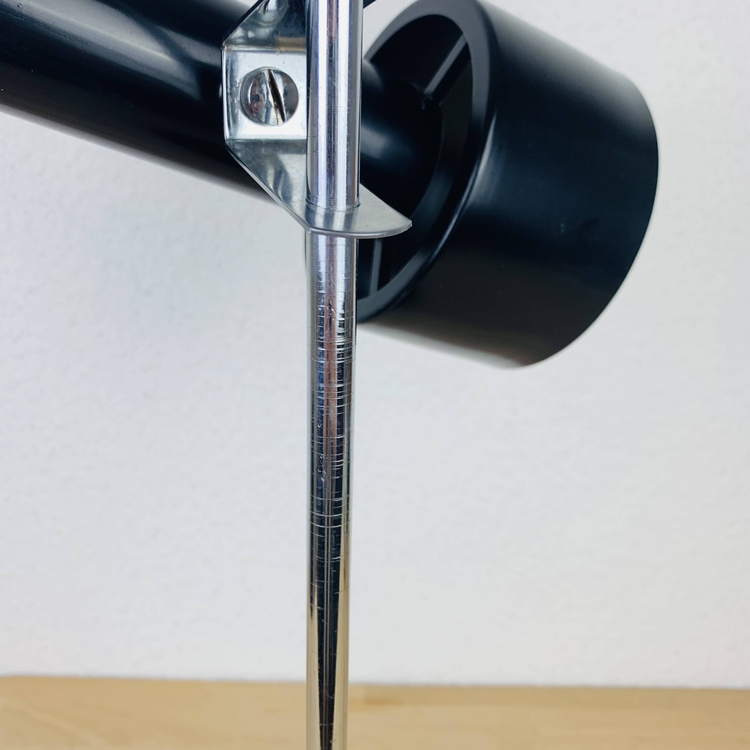 60s black and chrome adjustable spot desk lamp