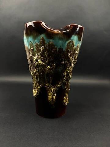 Glazed ceramic vase – brutalist style, 60s/70s