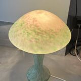 Grey-green mushroom lamp in glass
