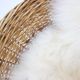 1960s Pair of Rattan Woven Basket Chair with Icelandic Sheepskin