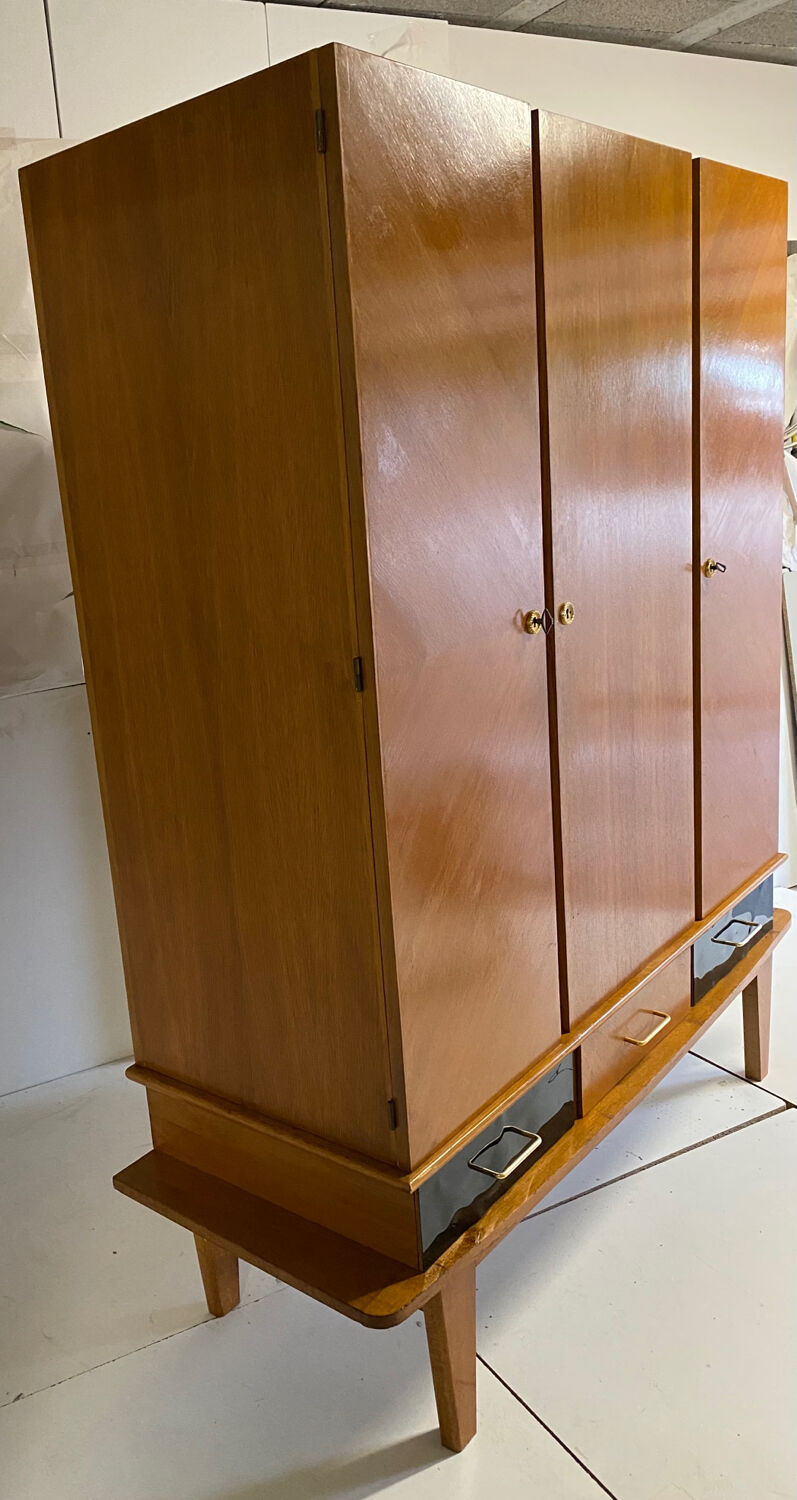 Vintage wardrobe with compass feet from the 60s