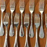 Christofle pearls, dessert cutlery 12 forks 12 spoons 17cm