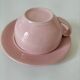 Cup and saucer Salins France in powdered pink earthenware – 1950s-60s