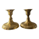Pair of miniature torch brass candlesticks from the 70s