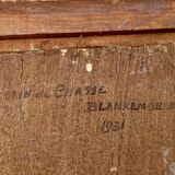 Tableau signé henry roose - marine huile bassin de chasse blankenberge belgique
