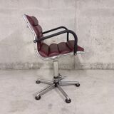 Fauteuil de bureau pivotant en métal chromé années 70