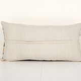 Queen boho woven bedding kilim pillow cover, oversize striped turkish lumbar cushion with anatolian