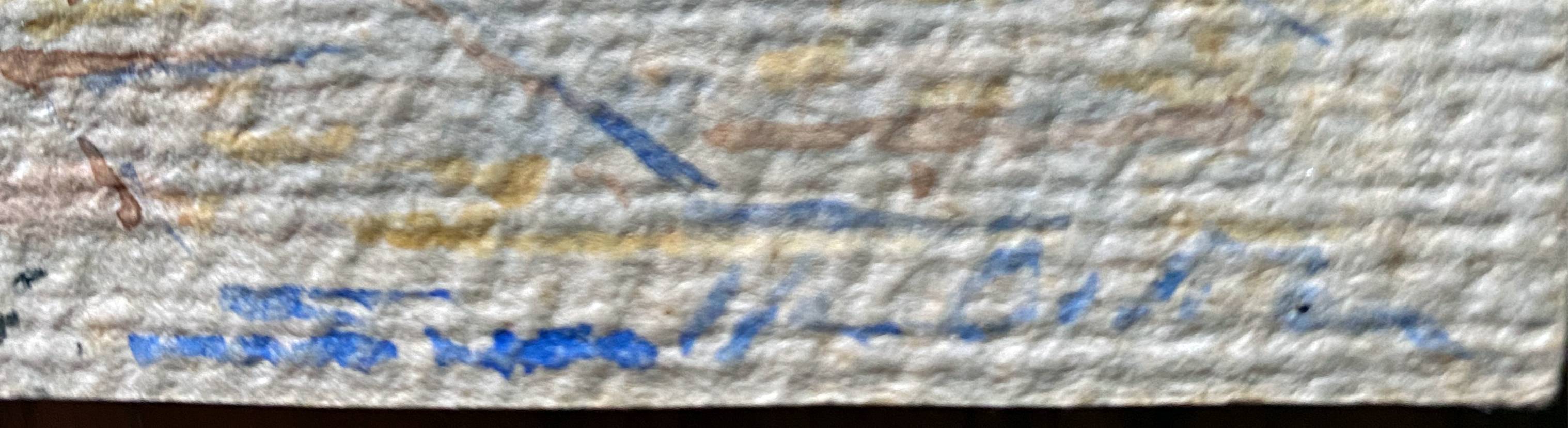 Watercolor Painting "Orientalist landscape" lively alley and mosque