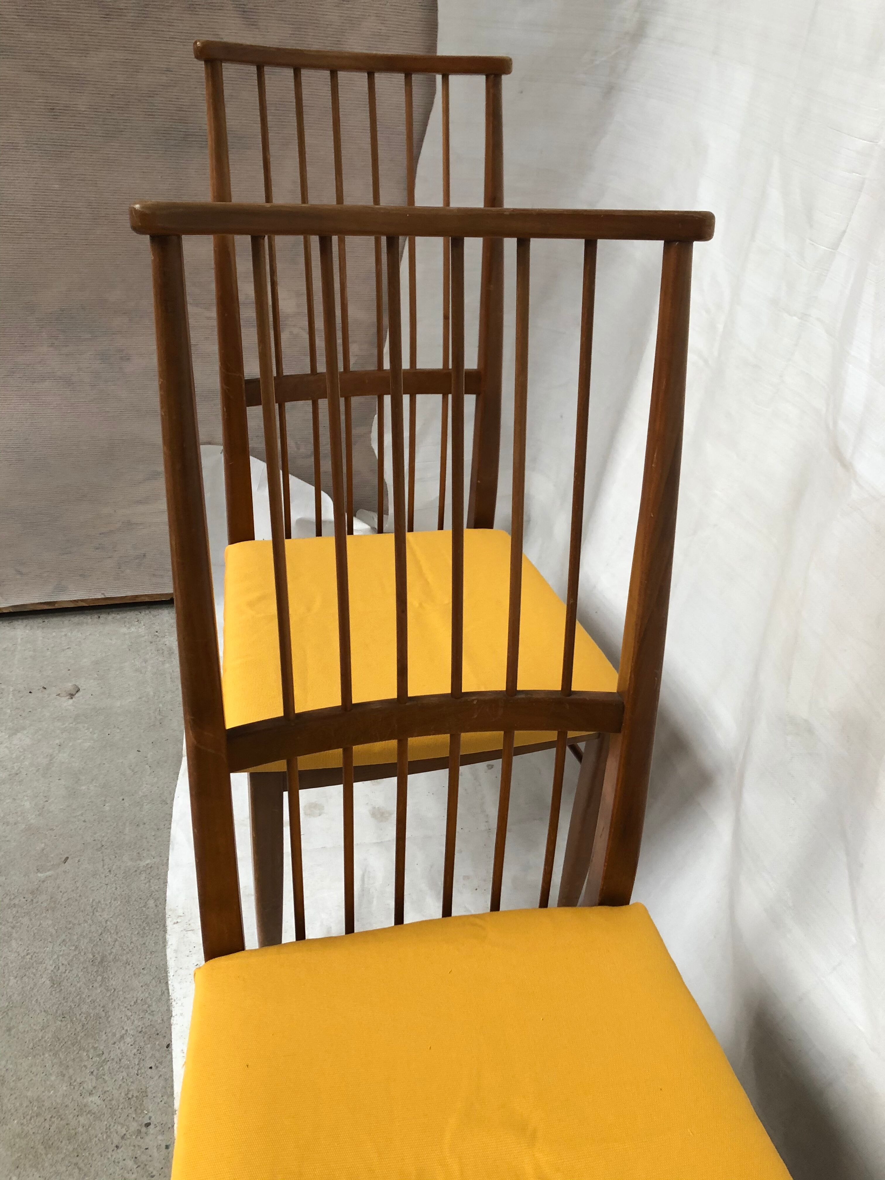 Vintage blonde wood chairs 60s