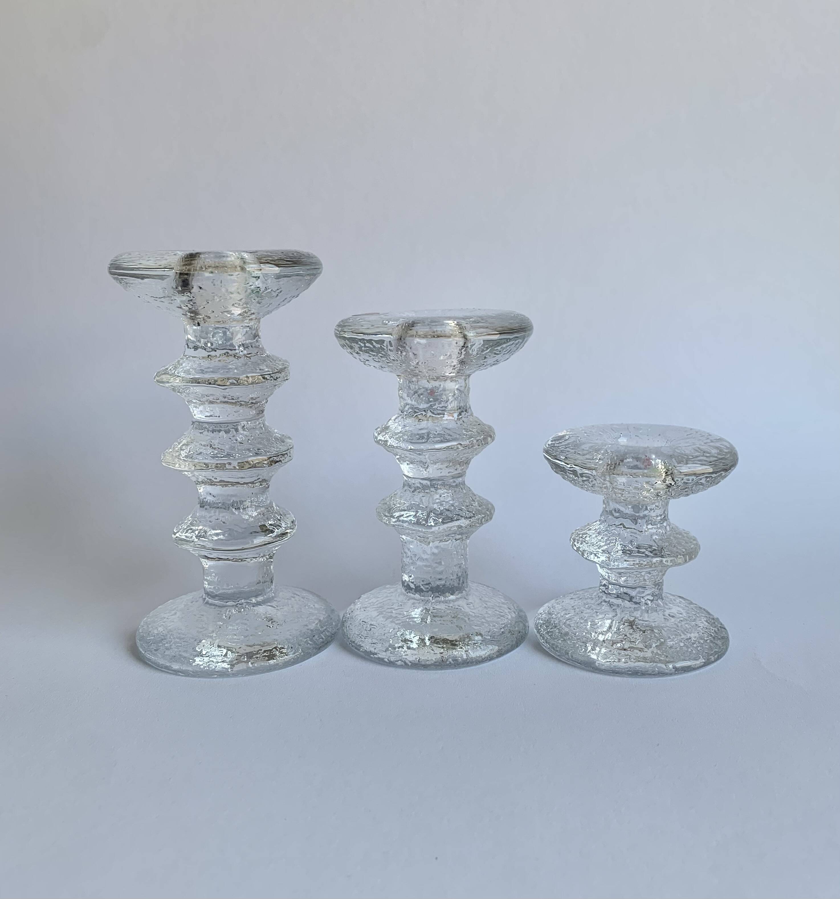 Set of 3 Festivo Glass Candle Holders – Iittala Finland