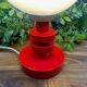Vintage globe bedside lamp – red lacquered wooden base